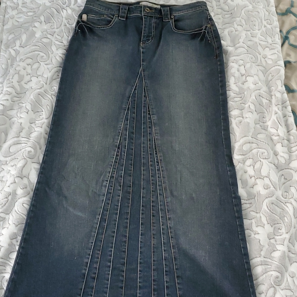 Long denim skirt